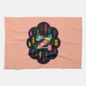 Linge De Cuisine Nom initial floral de Nana Fleur (Horizontal)