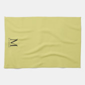 Linge De Cuisine Nom initial Modèle Elegant Black Gold Monogramme (Horizontal)