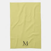 Linge De Cuisine Nom initial Modèle Elegant Black Gold Monogramme (Vertical)
