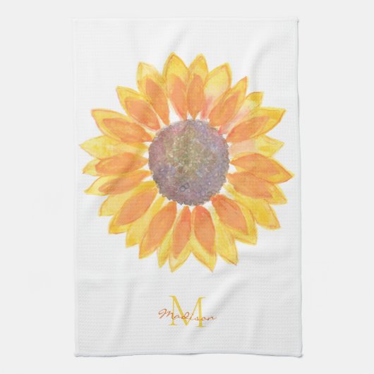 Linge De Cuisine Nom Monogram Sunflower (Vertical)