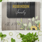 Linge De Cuisine Nom monogramme de la famille rustique du pays pers (Plié)