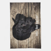 Linge De Cuisine Nom noir personnalisé de photo de chien de (Vertical)