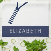 Linge De Cuisine Nom ou monogramme personnalisé de Tennis (Plié)