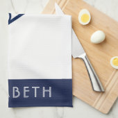 Linge De Cuisine Nom ou monogramme personnalisé de Tennis (Quart Plié)