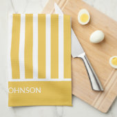 Linge De Cuisine Nom Personnalisable Jaune d'été (Quart Plié)