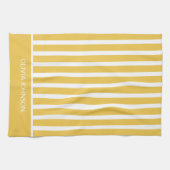 Linge De Cuisine Nom Personnalisable Jaune d'été (Horizontal)