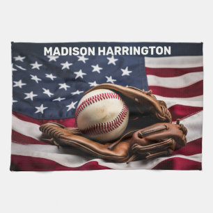 Linge De Cuisine Nom personnalisé American Baseball
