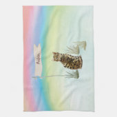 Linge De Cuisine Nom personnalisé Animal de chat Bengale (Vertical)