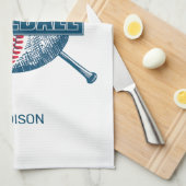 Linge De Cuisine Nom personnalisé Baseball (Quart Plié)