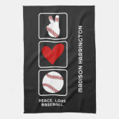 Linge De Cuisine Nom personnalisé Baseball (Vertical)