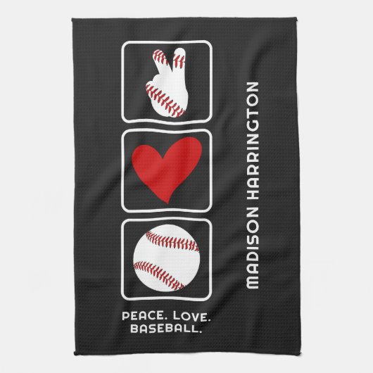 Linge De Cuisine Nom personnalisé Baseball (Vertical)