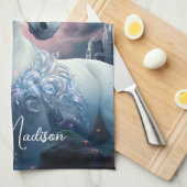 Linge De Cuisine Nom personnalisé belle licorne (Quart Plié)