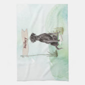 Linge De Cuisine Nom personnalisé Black Lab Pet Dog (Vertical)