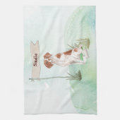 Linge De Cuisine Nom personnalisé Brittany Pet Dog (Vertical)