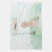 Linge De Cuisine Nom personnalisé Champagne Cockapoo Chien animal d (Vertical)