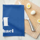 Linge De Cuisine Nom personnalisé Couleur solide initiale (Quart Plié)