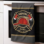 Linge De Cuisine Nom personnalisé de la caserne de pompiers & Insig<br><div class="desc">Serviette de cuisine personnalisée pour pompier avec un design d'insigne de département de pompiers classique. Personnalisez avec un nom de caserne de pompiers,  un département ou un texte personnalisé pour le rendre vraiment unique.</div>