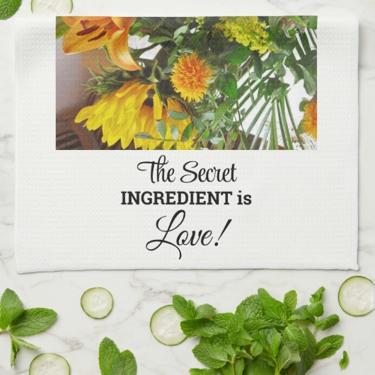 Linge De Cuisine Nom personnalisé, Devis texte Tournesol Imprimer 1 (Plié)