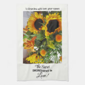 Linge De Cuisine Nom personnalisé, Devis texte Tournesol Imprimer 1 (Vertical)