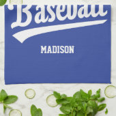 Linge De Cuisine Nom personnalisé et base-ball couleur (Plié)