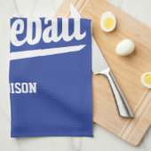 Linge De Cuisine Nom personnalisé et base-ball couleur (Quart Plié)