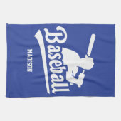 Linge De Cuisine Nom personnalisé et base-ball couleur (Horizontal)