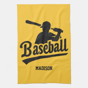 Linge De Cuisine Nom personnalisé et base-ball couleur