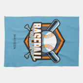 Linge De Cuisine Nom personnalisé et base-ball couleur (Horizontal)