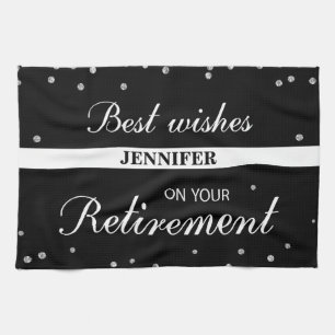 Linge De Cuisine Nom personnalisé, Félicitations pour la retraite N
