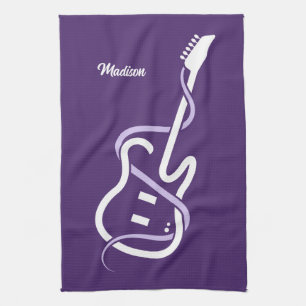 Linge De Cuisine Nom personnalisé Guitare stylisée