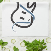 Linge De Cuisine Nom personnalisé Guitare stylisée (Plié)