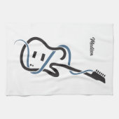 Linge De Cuisine Nom personnalisé Guitare stylisée (Horizontal)