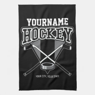 Linge De Cuisine NOM Personnalisé Joueur de hockey Stick Puck Team