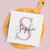 Nom personnalisé moderne Monogramme rose