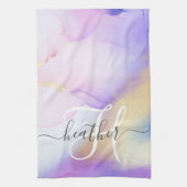 Linge De Cuisine Nom personnalisé Monogram Purple Aquarelle Luxe (Vertical)