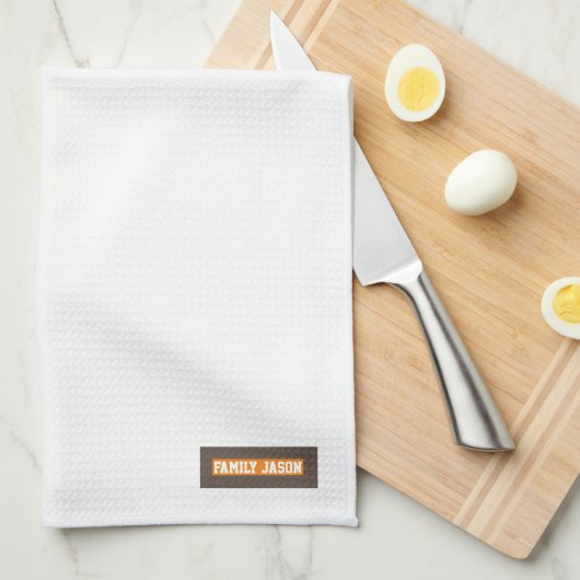 Linge De Cuisine Nom personnalisé monogramme design moderne tendanc (Quart Plié)