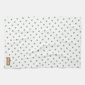 Linge De Cuisine Nom personnalisé monogramme diamants motif blanc v (Horizontal)