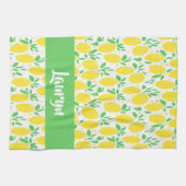 Linge De Cuisine Nom personnalisé motif citron (Horizontal)