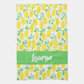 Linge De Cuisine Nom personnalisé motif citron (Vertical)