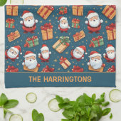 Linge De Cuisine Nom personnalisé Noël Père Noël (Plié)