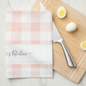 Linge De Cuisine Nom personnalisé Pink Plaid (Quart Plié)
