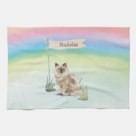 Linge De Cuisine Nom personnalisé Ragdoll Chat Pet (Horizontal)
