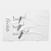 Linge De Cuisine Nom personnalisé Raviers côtiers Oiseau blanc (Horizontal)