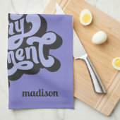 Linge De Cuisine Nom personnalisé Rétro "Esprit libre" (Quart Plié)