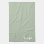 Linge De Cuisine Nom personnalisé sauge vert moderne (Vertical)
