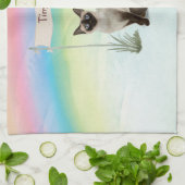 Linge De Cuisine Nom personnalisé Siamese Chat Pet (Plié)