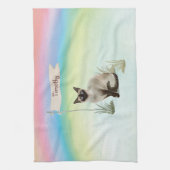 Linge De Cuisine Nom personnalisé Siamese Chat Pet (Vertical)