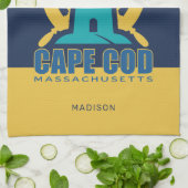 Linge De Cuisine Nom personnalisé / Texte Cape Cod Massachusetts (Plié)