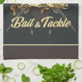 Linge De Cuisine Nom personnalisé Trophée Pêche Pêcheur Pêcheur Bai (Plié)