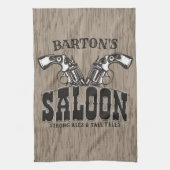 Linge De Cuisine NOM PERSONNALISÉ Wild West Gun Revolver Saloon (Vertical)